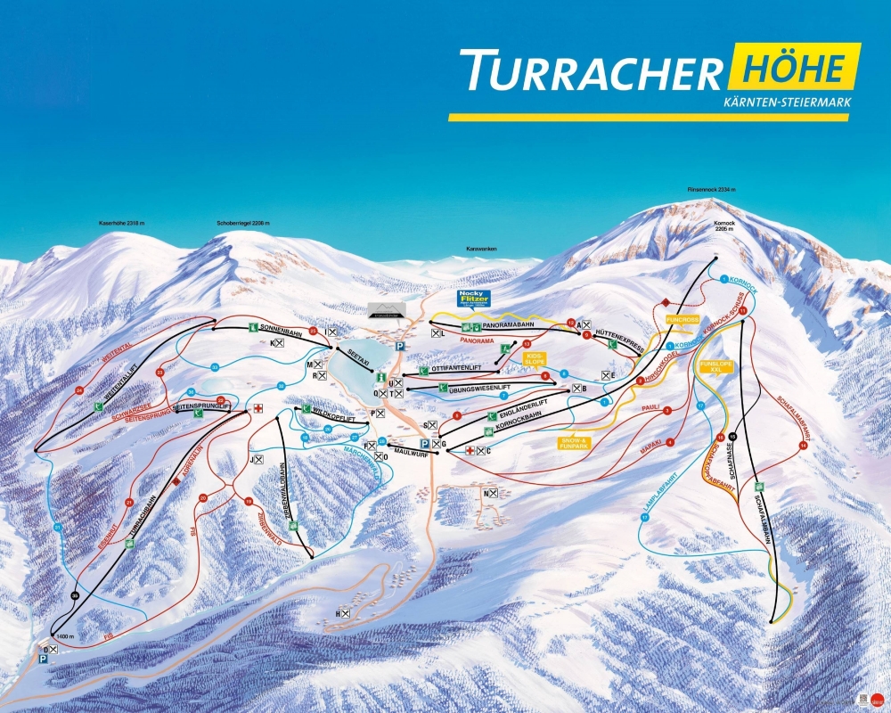Winter map of Turracher Hoehe - Mountain Residence Dekker, Eisenhutblick